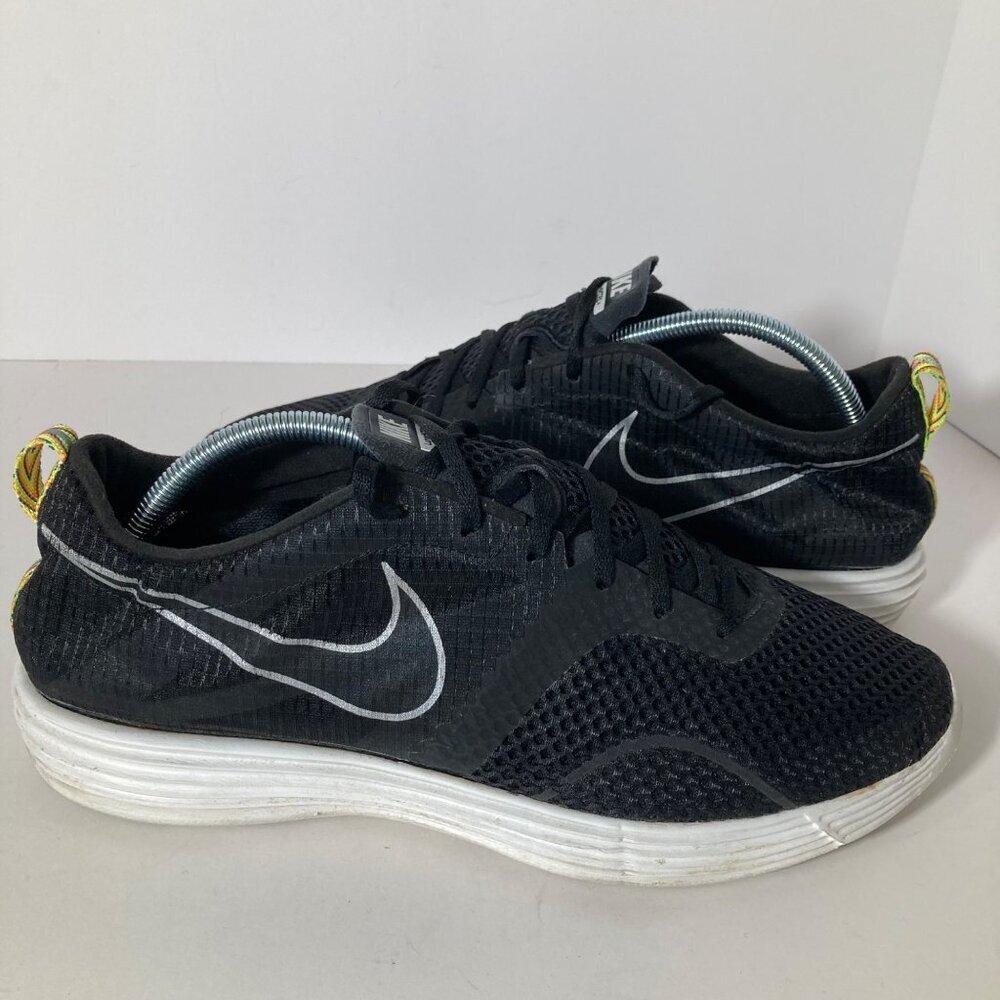 Mens Nike LunarMTRL Running Sneakers Black White 12 522345-001 10/12/11 Mesh Upp